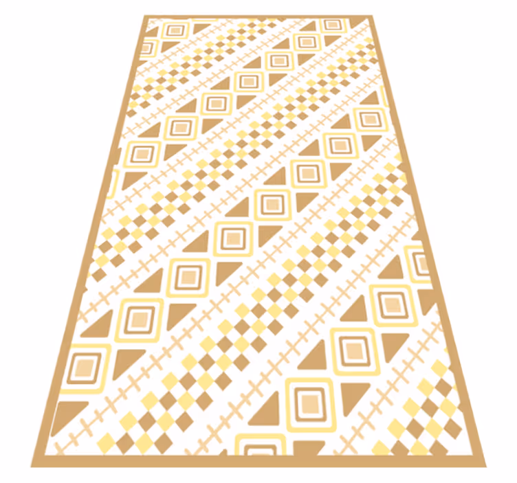 Alfombra vinílica nórdica Blanco con diseño de líneas amarillas - TenVinilo