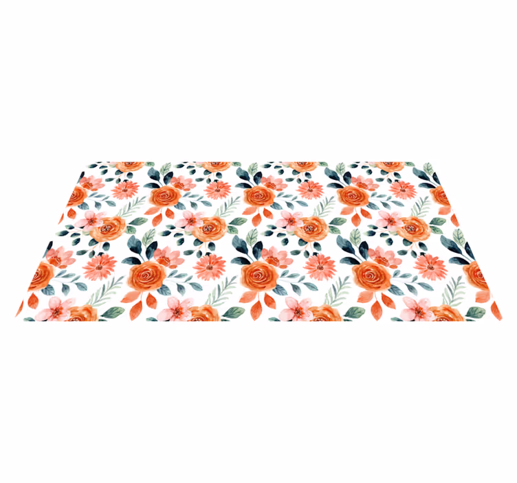 Alfombra vinílica flores encantador motivo botánico - TenVinilo