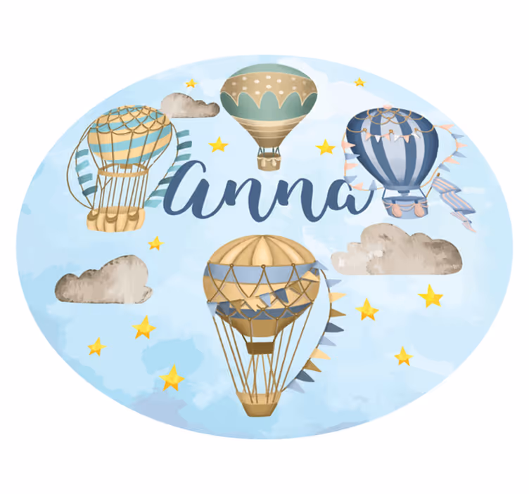 Alfombra vinílica personalizable fantasía de globos - TenVinilo