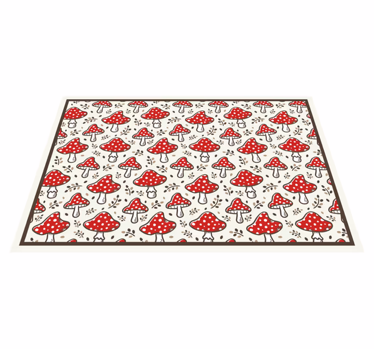 Alfombra vinílica naturaleza motivo de hongo juguetón - TenVinilo