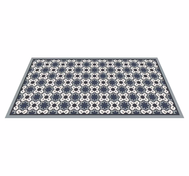 Alfombra vinílica hidráulica Estilo gracia azul hidráulico - TenVinilo