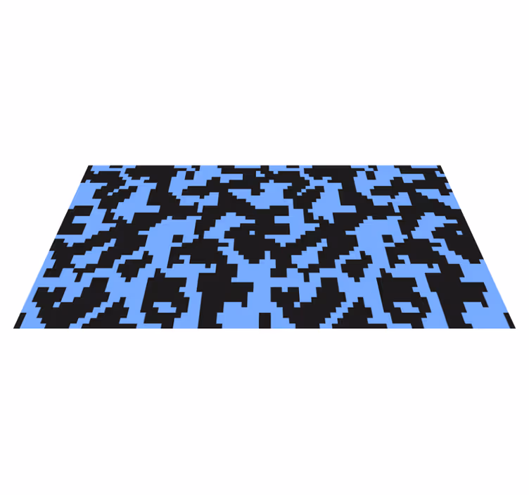 Alfombra vinílica infantil patrón azul pixelado - TenVinilo