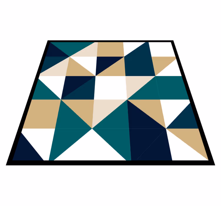 Alfombra vinílica geométrica bloques de colores triangulares - TenVinilo