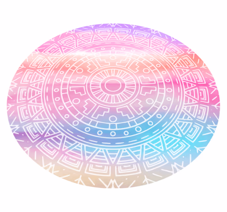 Alfombra vinílica mandala Mandala de acuarela étnica - TenVinilo