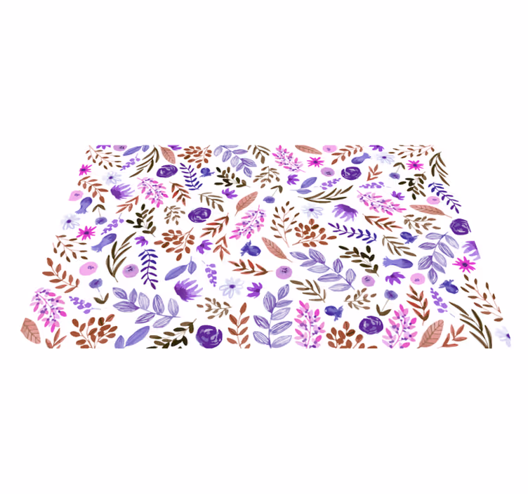 Alfombra vinílica flores patrón de la naturaleza - TenVinilo