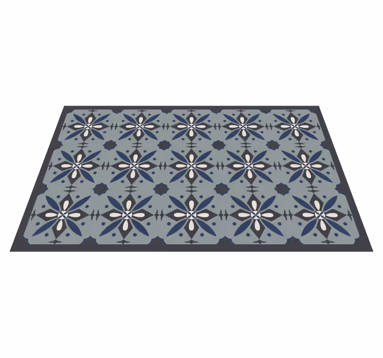 Alfombra vinilo cocina Baldosa hidráulica coloreada - TenVinilo