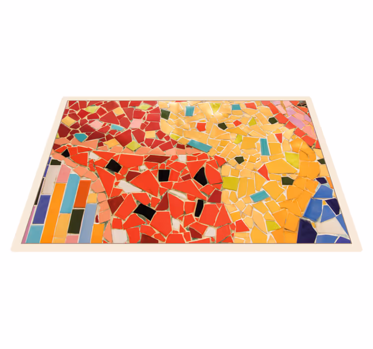 Alfombra vinílica mosaico arreglo de azulejos vibrantes - TenVinilo