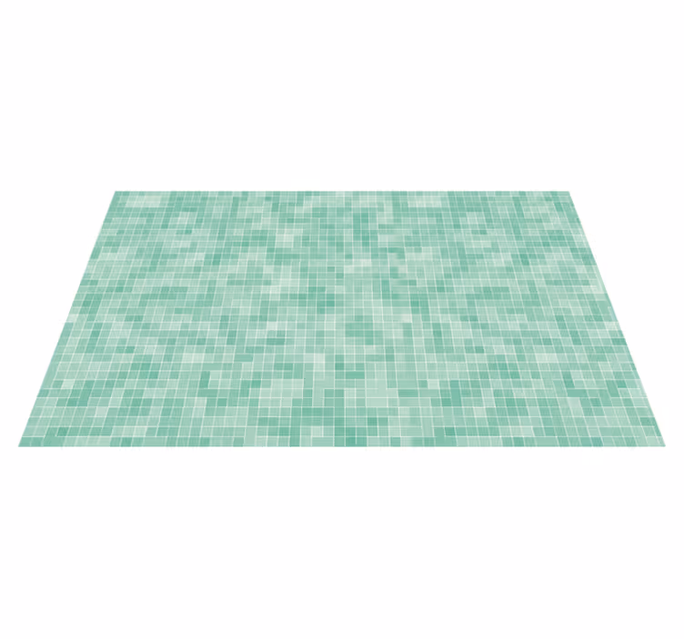Alfombra vinílica hidráulica patrón de mosaico de menta - TenVinilo