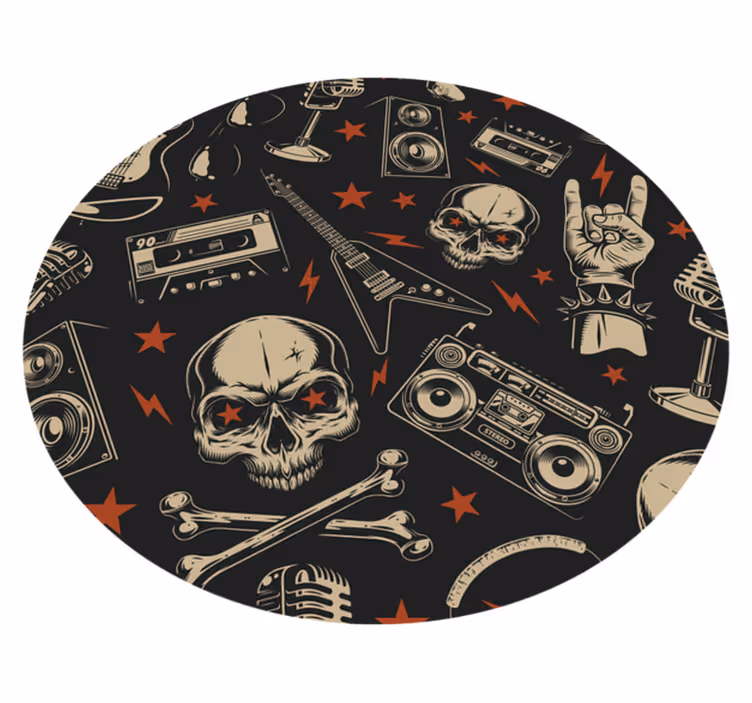 Alfombra vinílica juvenil estilo de música rock - TenVinilo