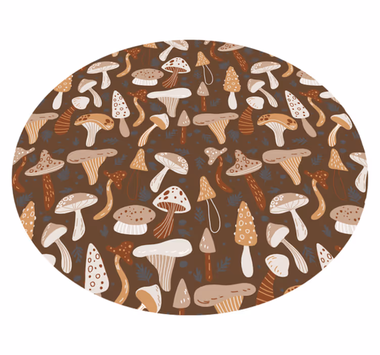Alfombra vinílica redonda colección de hongos - TenVinilo