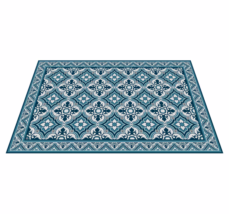 Alfombra vinílica hidráulica elegante motivo azul - TenVinilo