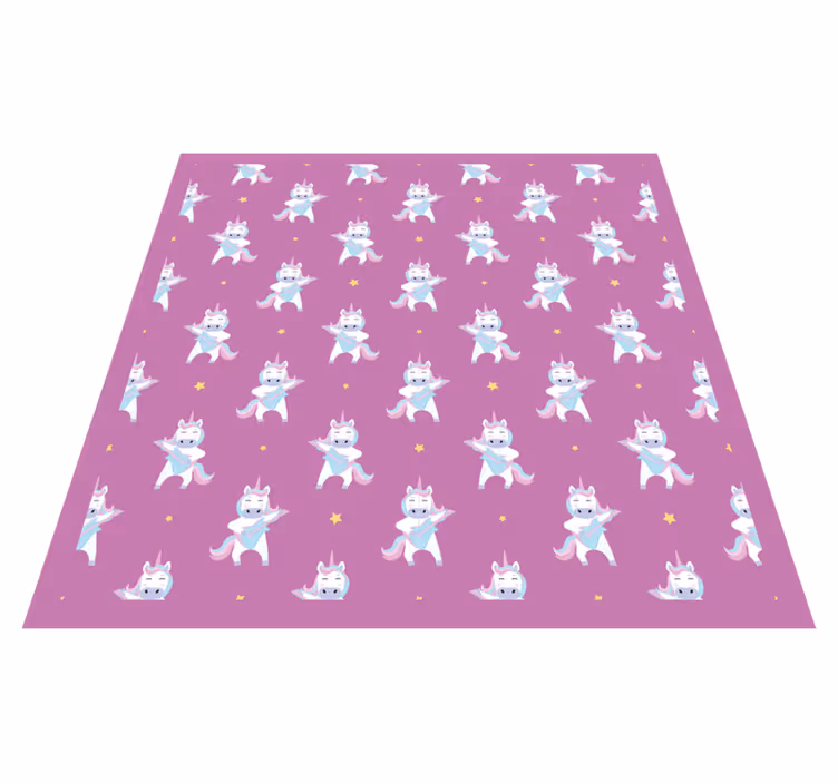 Alfombra vinílica infantil motivo de unicornio caprichoso - TenVinilo
