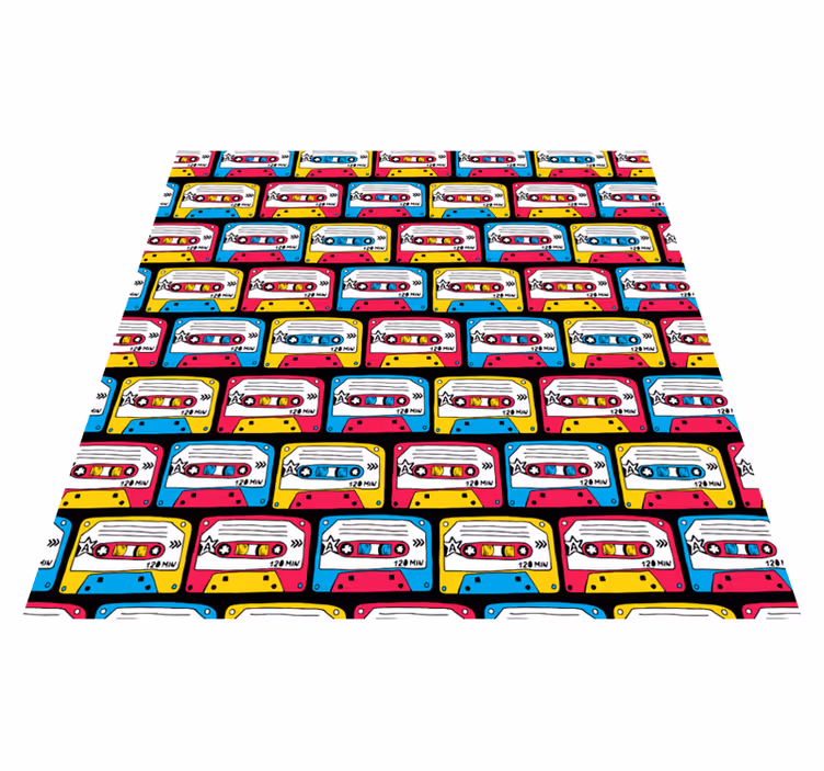 Alfombra vinílica imitación cintas de audio retro - TenVinilo