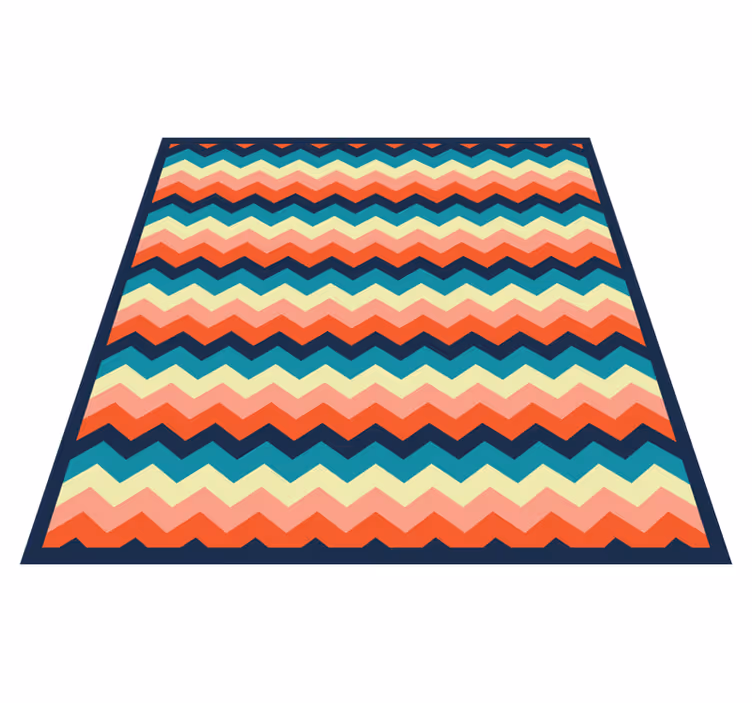 Alfombra vinílica rayas motivo chevron colorido - TenVinilo
