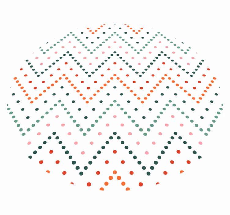 Alfombra vinílica minimalista puntos coloridos chevron - TenVinilo