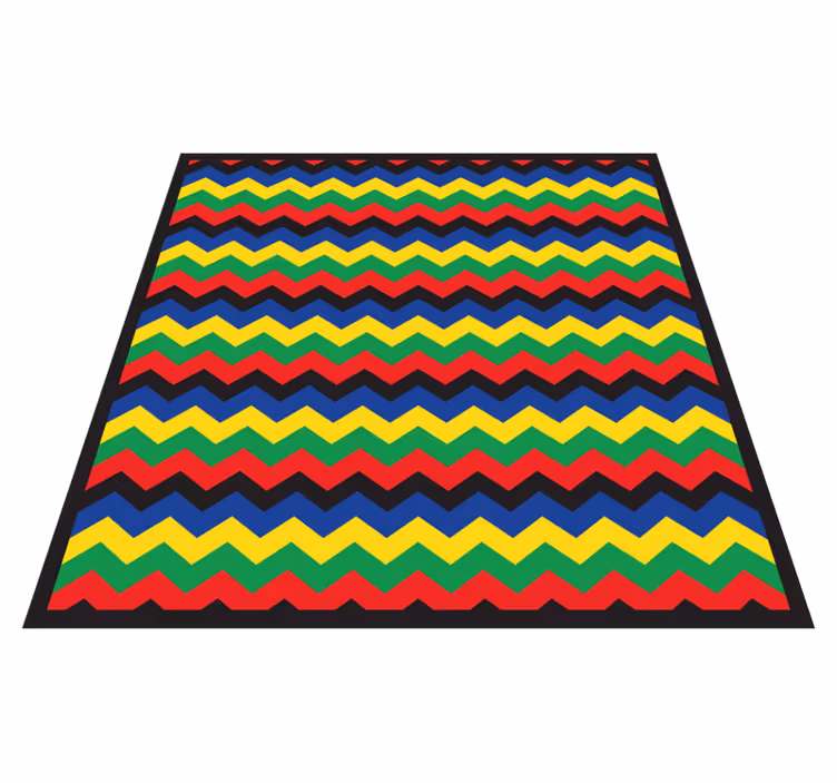 Alfombra vinílica geométrica elemento en zigzag animado - TenVinilo