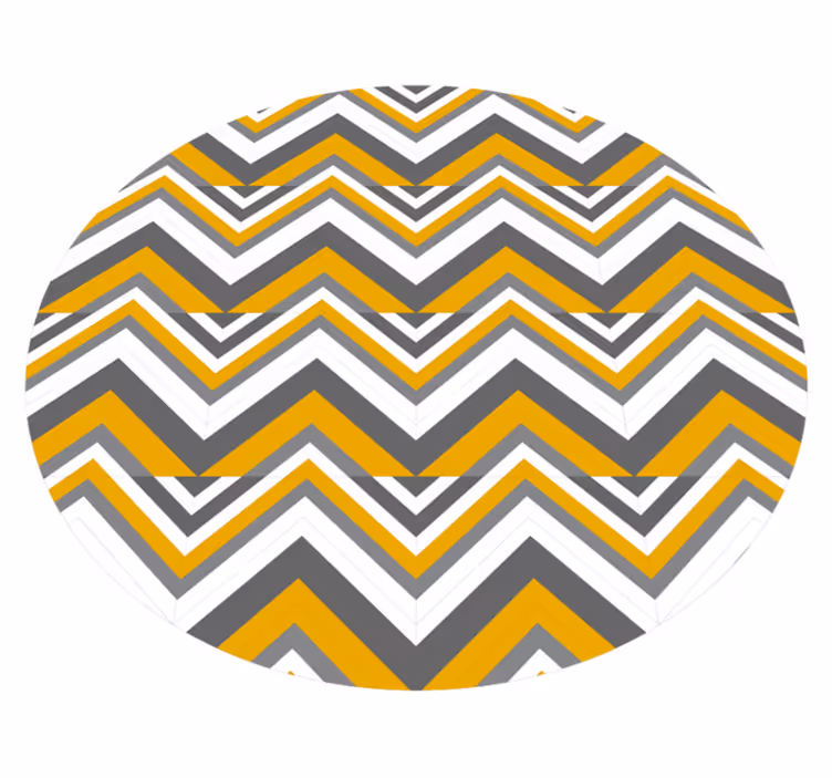 Alfombra vinílica geométrica chevron gris y amarillo - TenVinilo