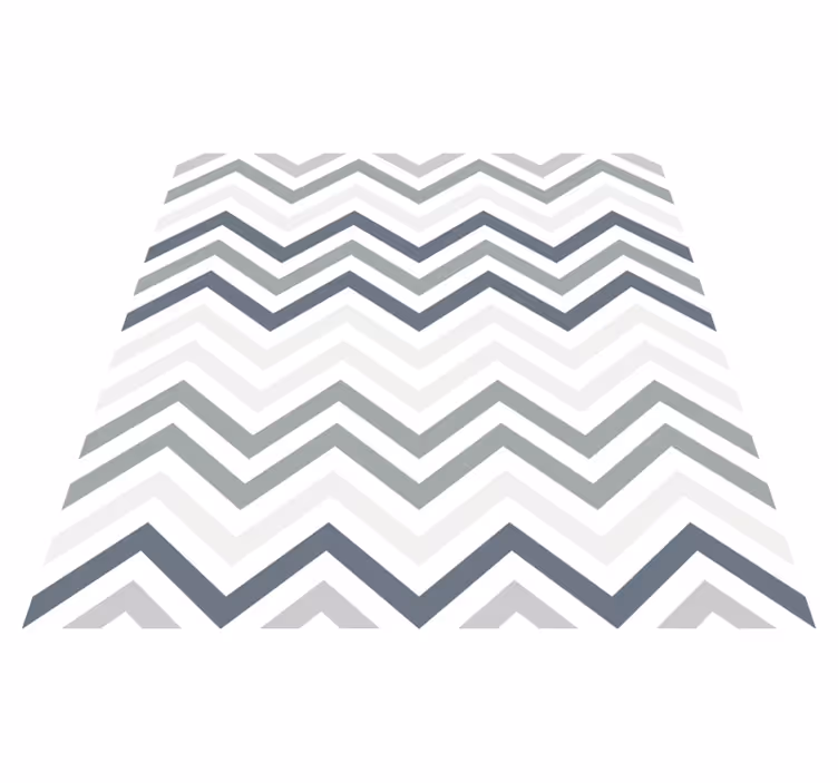 Alfombra vinilo cuadrada Zig zag líneas grises patrón nórdico - TenVinilo