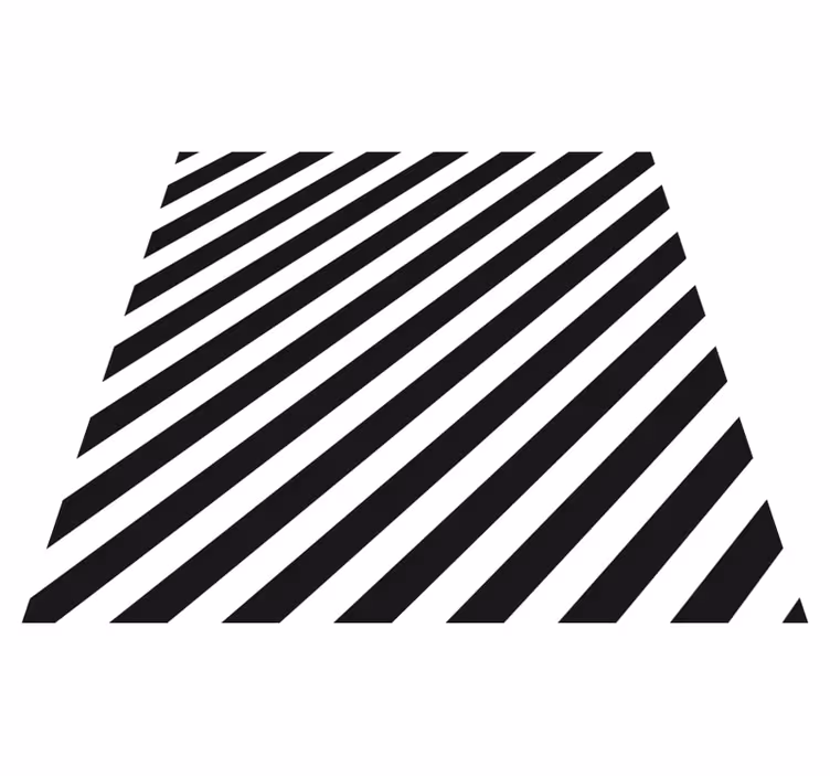 Alfombra exterior pvc rayas en diagonal blanco y negro - TenVinilo