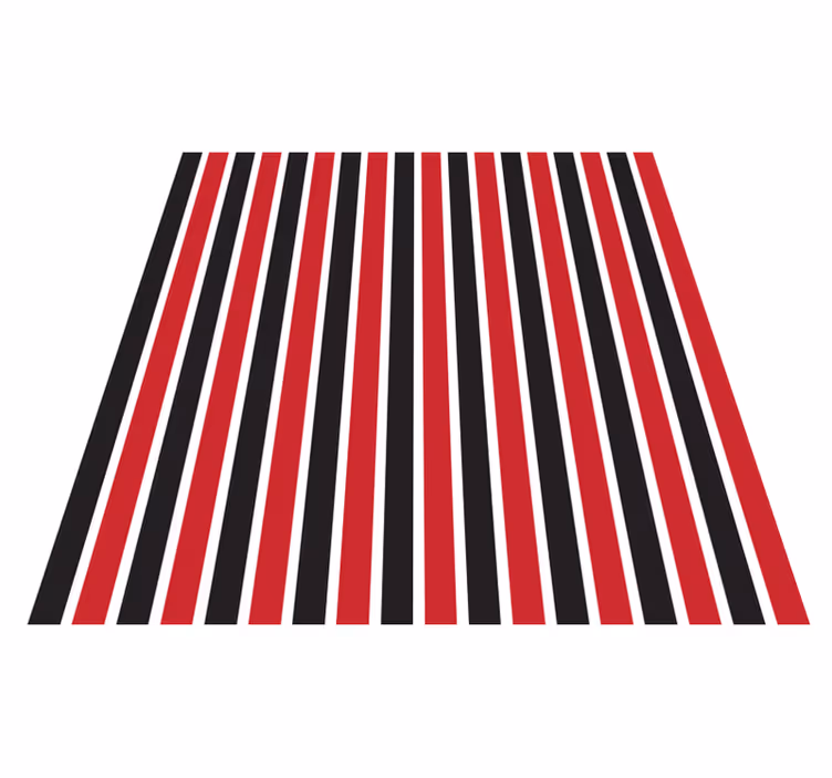 Alfombra vinílica rayas vertical roja y negra - TenVinilo