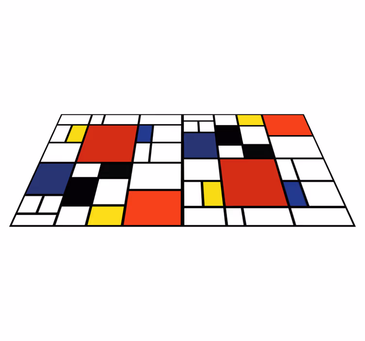 Alfombra vinilo rectangular Bloques de colores abstractos - TenVinilo