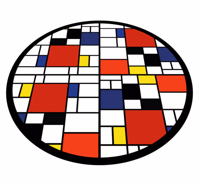 Alfombra vinílica moderna diseño a bloques de color - TenVinilo