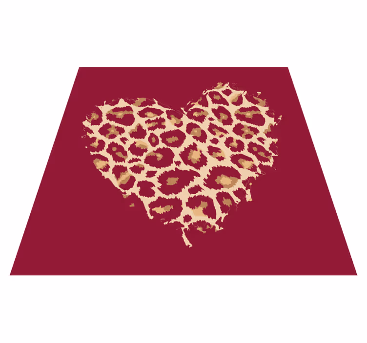Alfombra vinílica animal print arte con patrón de corazón - TenVinilo