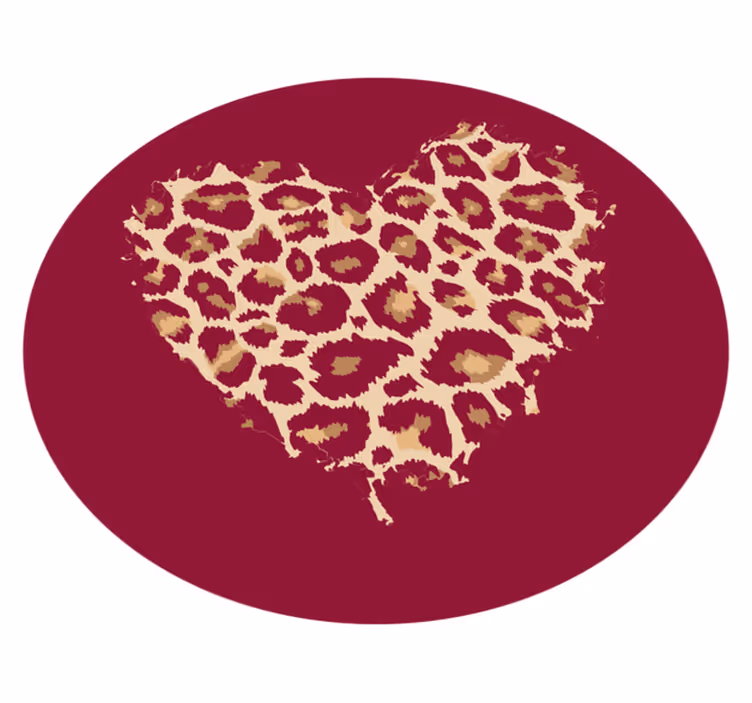 Alfombra vinílica animal print manchas con forma de corazón - TenVinilo