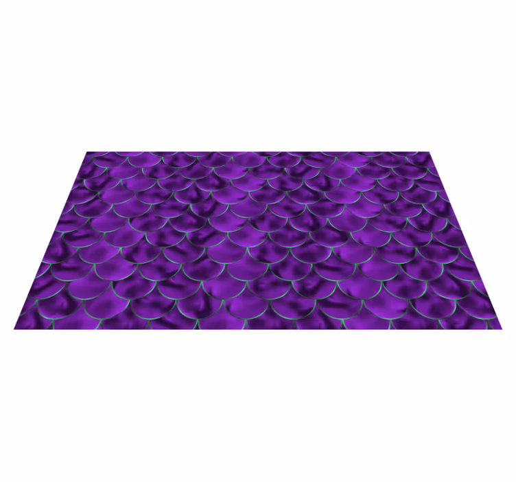 Alfombra vinilo rectangular Escama de pescado de escala de sirena - TenVinilo