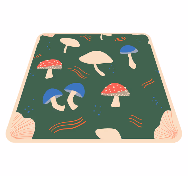 Alfombra vinílica naturaleza arte de setas vibrantes - TenVinilo
