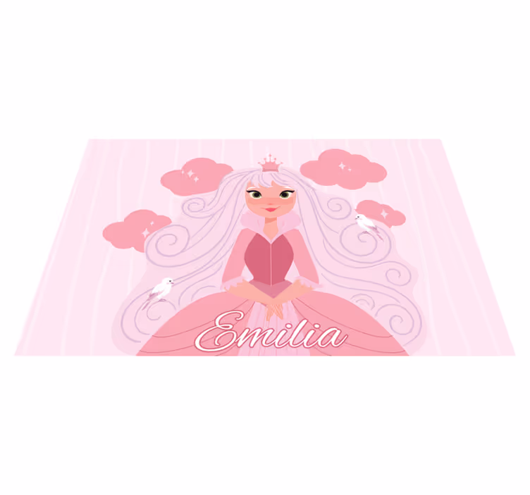 Alfombra vinílica personalizable personaje de princesa - TenVinilo
