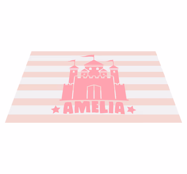 Alfombra vinílica infantil personalizada de castillo - TenVinilo