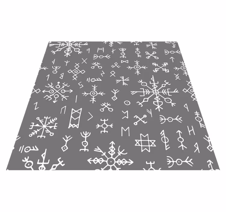 Alfombra de vinilo étnica Diseño nórdico gris y blanco - TenVinilo
