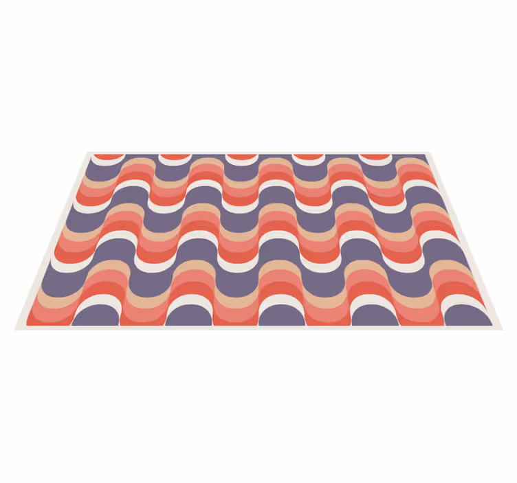 Alfombra vinílica geométrica paleta de colores ondulada - TenVinilo