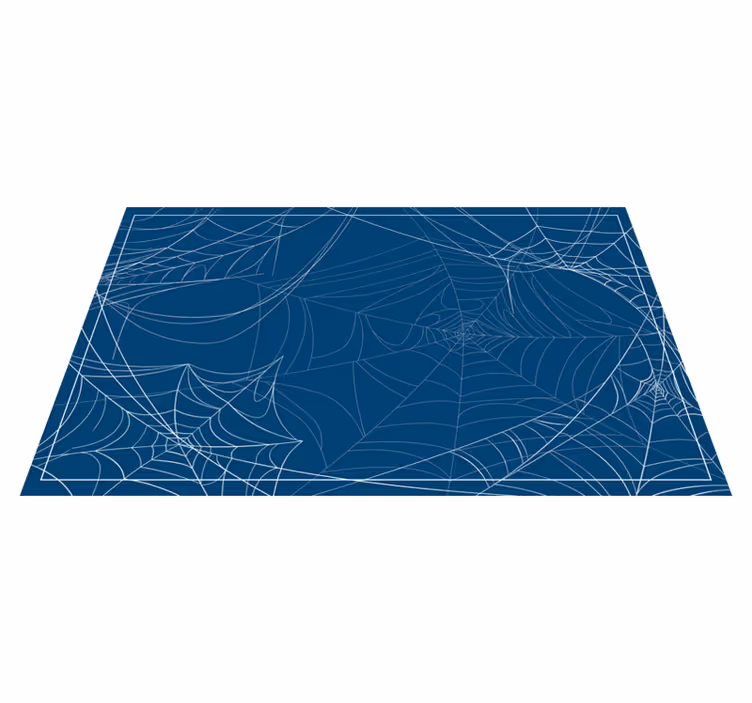 Alfombra vinílica Halloween Telaraña azul de halloween - TenVinilo