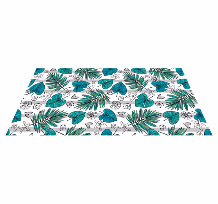 Alfombra vinílica naturaleza ilustraciones tropicales - TenVinilo