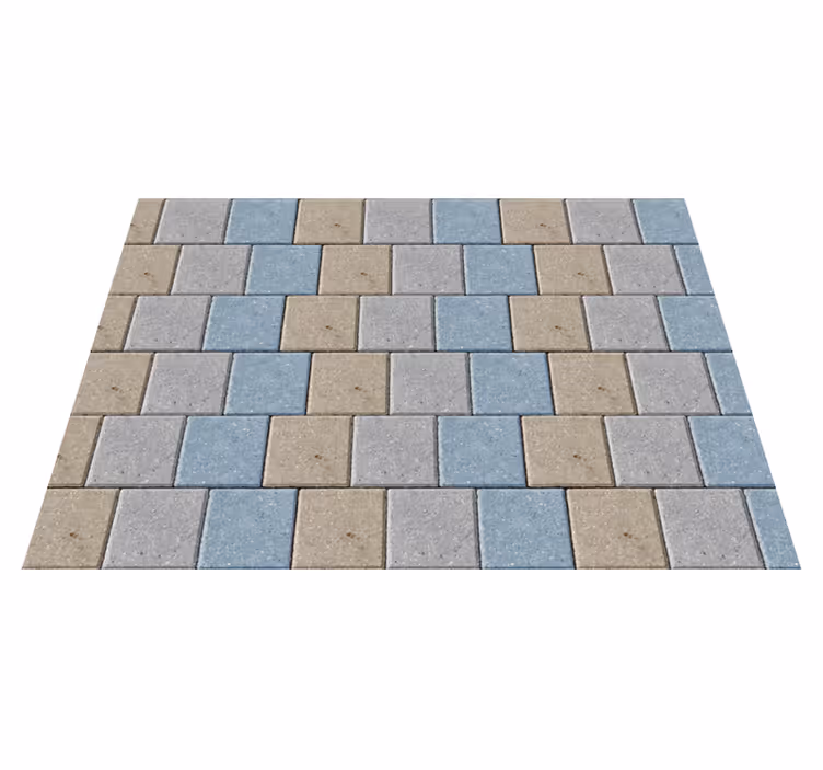 Alfombra vinílica hidráulica azulejos cuadrados de colores - TenVinilo