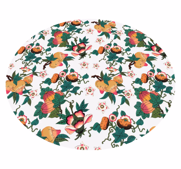 Alfombra vinílica flores diseño floral botánico - TenVinilo