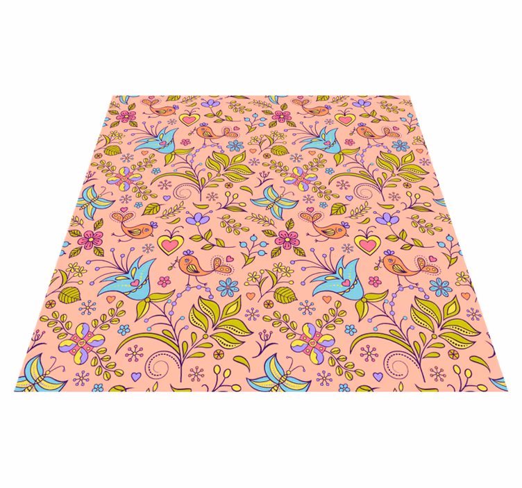 Alfombra vinílica flores motivo floral de primavera - TenVinilo
