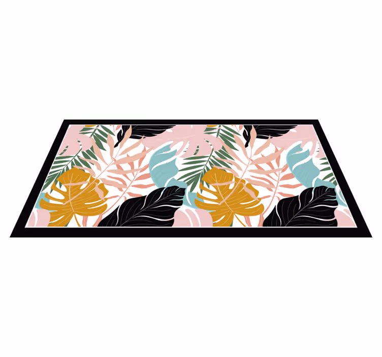 Alfombra vinílica naturaleza paleta de hojas tropicales - TenVinilo