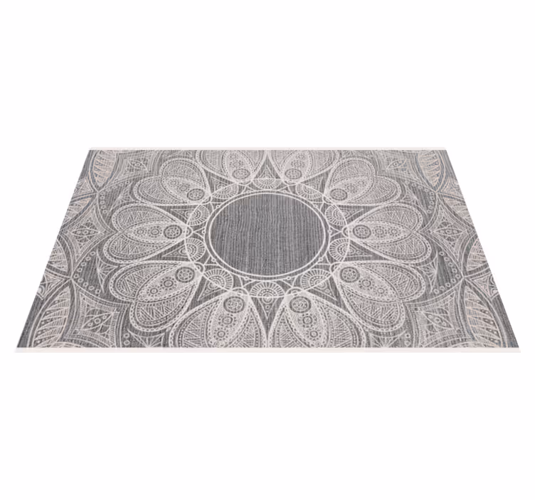 Alfombra vinílica textura Diseño artesanal étnico gris - TenVinilo
