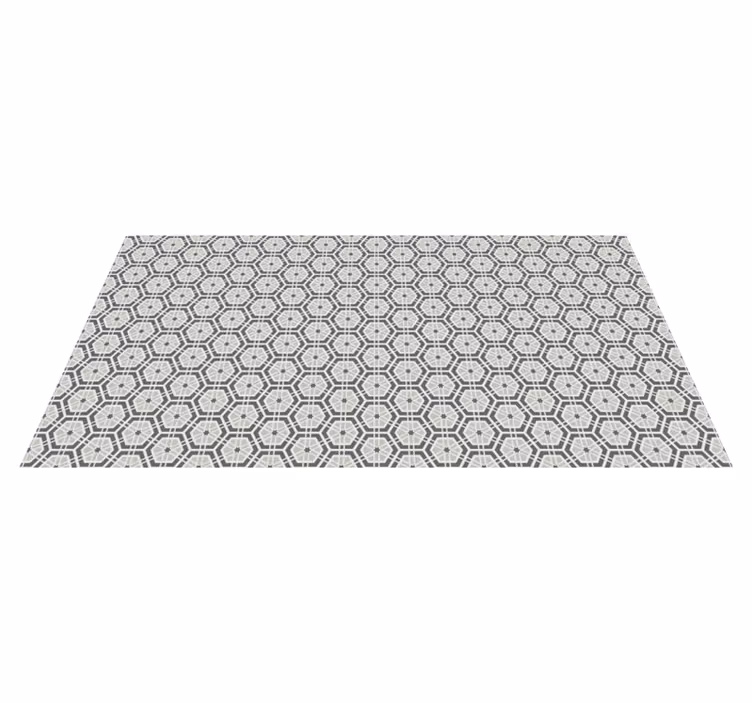 Alfombra vinílica mosaico hexágonos grises elegantes - TenVinilo