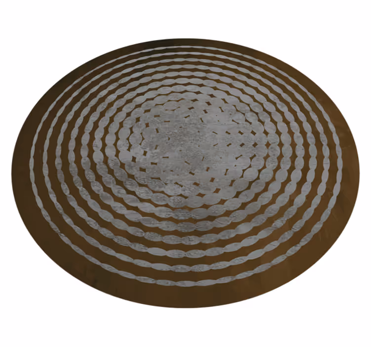 Alfombra vinílica imitación madera patrón de tronco circular - TenVinilo