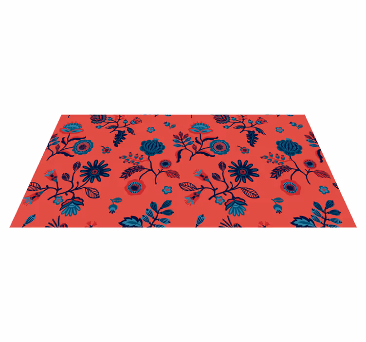 Alfombra vinílica flores estampado floral vibrante - TenVinilo
