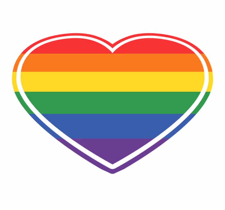 Alfombra vinílica dormitorio Orgullo gay plano en forma de corazó - TenVinilo
