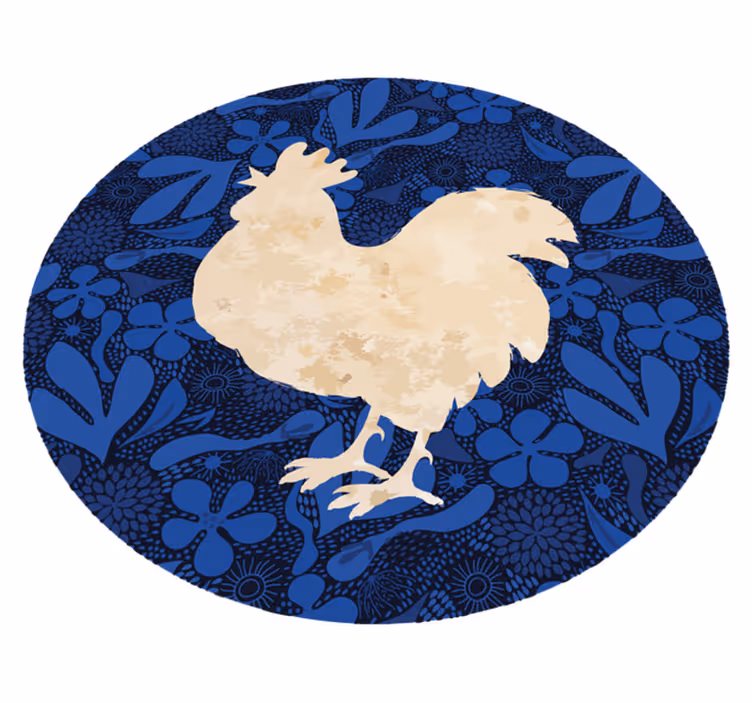Alfombra vinílica animales silueta de gallo - TenVinilo