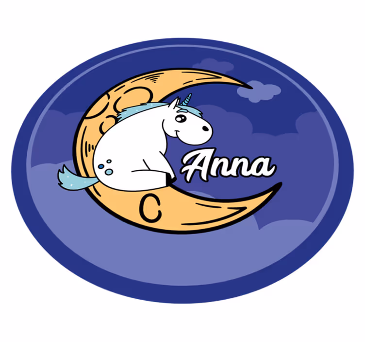 Alfombra vinílica infantil unicornio en la luna - TenVinilo