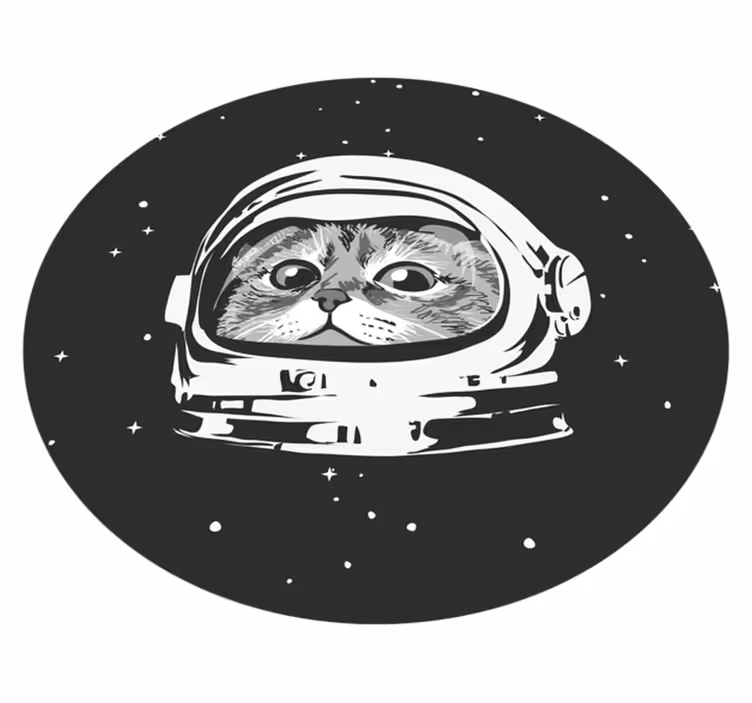 Alfombra vinílica gato astronauta con casco - TenVinilo