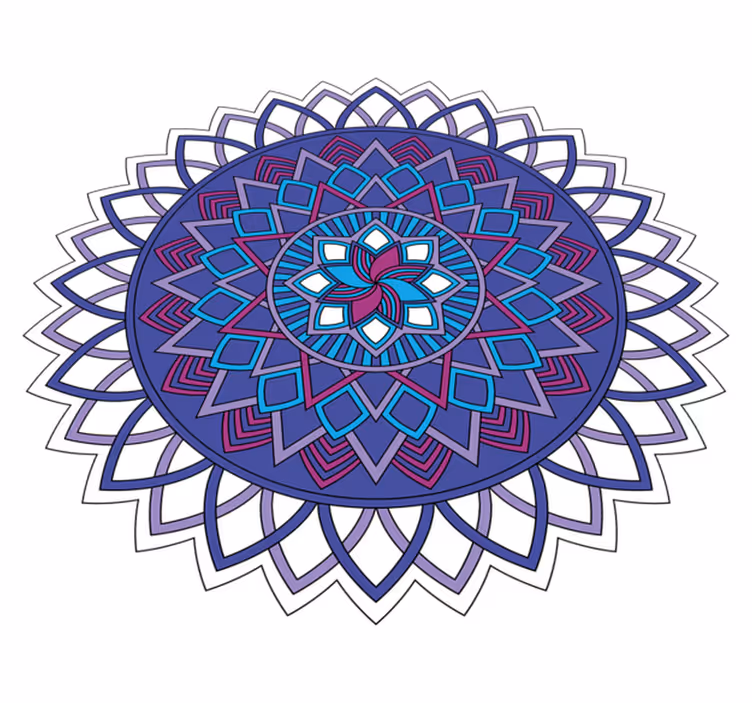 Alfombra vinílica mandala arreglo floral intrincado - TenVinilo
