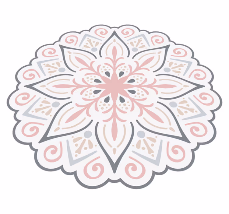 Alfombra vinílica mandala elegante elemento floral - TenVinilo